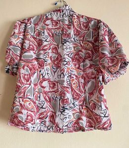 Printed Puff Sleeve Top