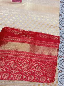 get this beautiful saree with red blouse 900/