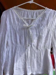 White Lace Trim Top