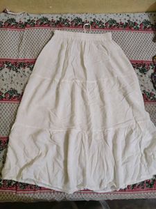 Tiered White Skirt