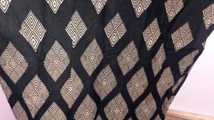 Black & Beige Diamond Print Fabric