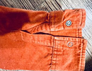 Corduroy Shirt/Jacket: Orange: Large