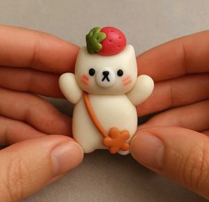 Cute Strawberry Cat Figurine