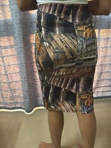 Cityscape Print Skirt