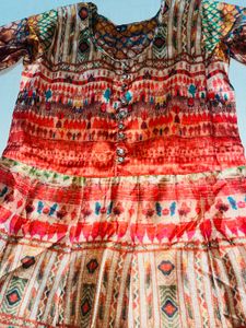 Elegant Ethnic Print Maxi Dress