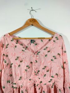 Pink Floral Peplum Top
