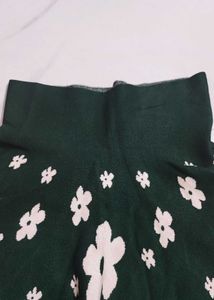 Beutiful Stretchable Mini Green Skirt