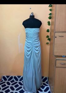 Elegant Silver Evening Gown