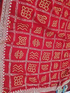 Red Bandhani saree with blouse