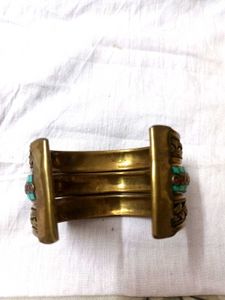 Boho Brass &amp; Turquoise Bangle Bracelet