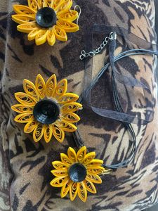 Sunflower Quilling Jewellery Set