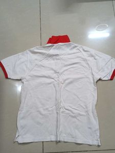 White &amp; Red Polo Shirt