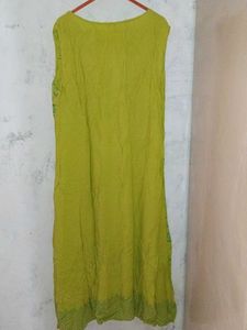 Lime Green Sleeveless Kurta