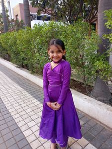 Girls Purple Anarkali Kurta Set