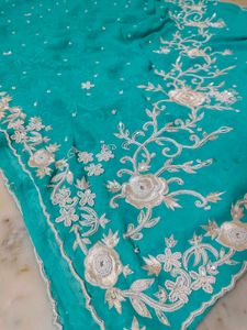 Moti Work Beautiful Design Saree No Blouse