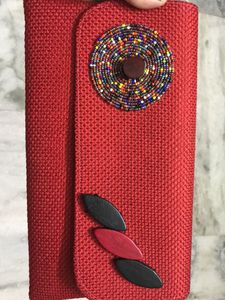 Red Beaded Clutch