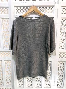 Metallic V Deep Neck Top D