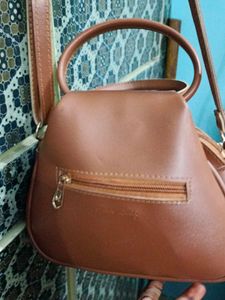 Brown Flower Handbag