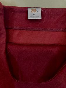 Maroon Solid One Shoulder Maxi Dress