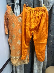 Orange Color Plazo Suit