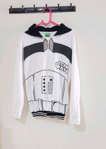 White Zipper Hoodie For Women