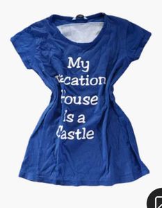 Blue Graphic Cut-Out T-Shirt