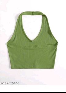 Olive Green Halter Neck Top