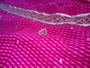 Pink Striped Saree