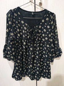 Elegant Sheer Print Top