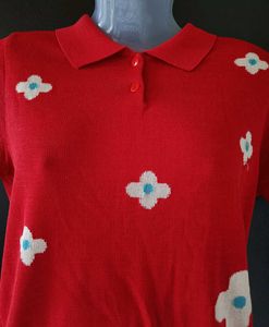Red floral Tops