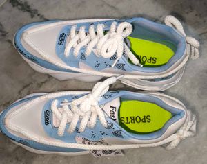 Blue &amp; White Fashion Sneakers