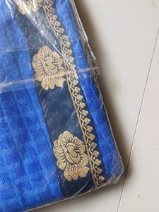 Elegant Blue Embroidered Saree