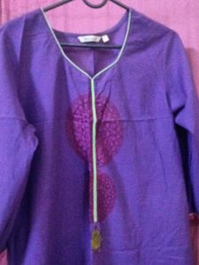Purple Embroidered Kurta