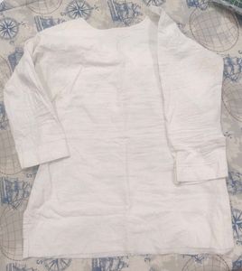 Elegant White Embroidered Kurti