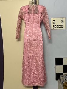 Vintage Pink Lace Maxi Dress
