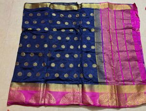 Elegant Blue &amp; Pink Saree with blouse