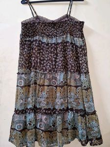 Brown strap dress