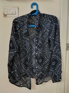 Floral Print Sheer Blouse