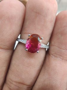 Pink Tourmaline 925 Silver Ring