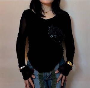 Black Sequin Top