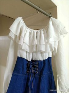 Denim &amp; Ruffle Dress