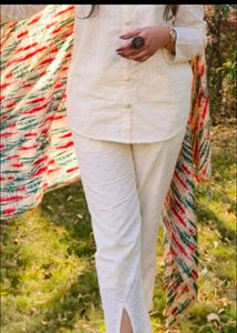Off White Pure Chikankari Coords