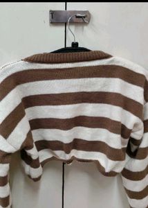 Striped Cropped Pullover Sweater