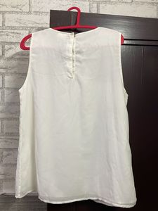 Vila White Net Top With Double Stretchable Lining