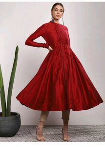 Anarkali Kurta With Churidar Sleeves