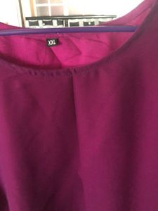 Wine Short Kurti For Casual Use