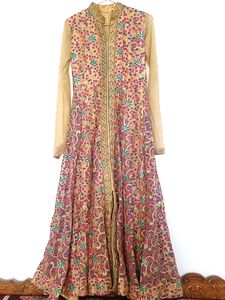 Full Embroidered Anarkali Kurta With Front Slit