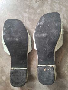 Sabrina White Criss-Cross Slides - Size 40