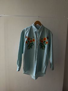 SUNFLOWER Embroidered Vintage Stripe Shirt 🌻