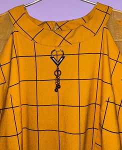 Chic Yellow Checkered Dress